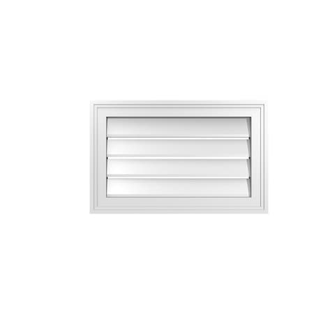 Ekena Millwork Vertical Surface Mount PVC Gable Vent: Functional, w/ 2"W x 1-1/2"P Brickmould Frame, 22"W x 14"H GVPVE22X1402SF
